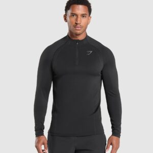 Apex Seamless 1/4 Zip Black/Dark Grey