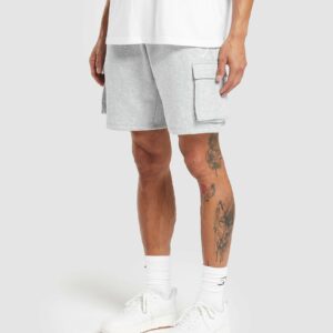 Crest Cargo Shorts Light Grey Marl