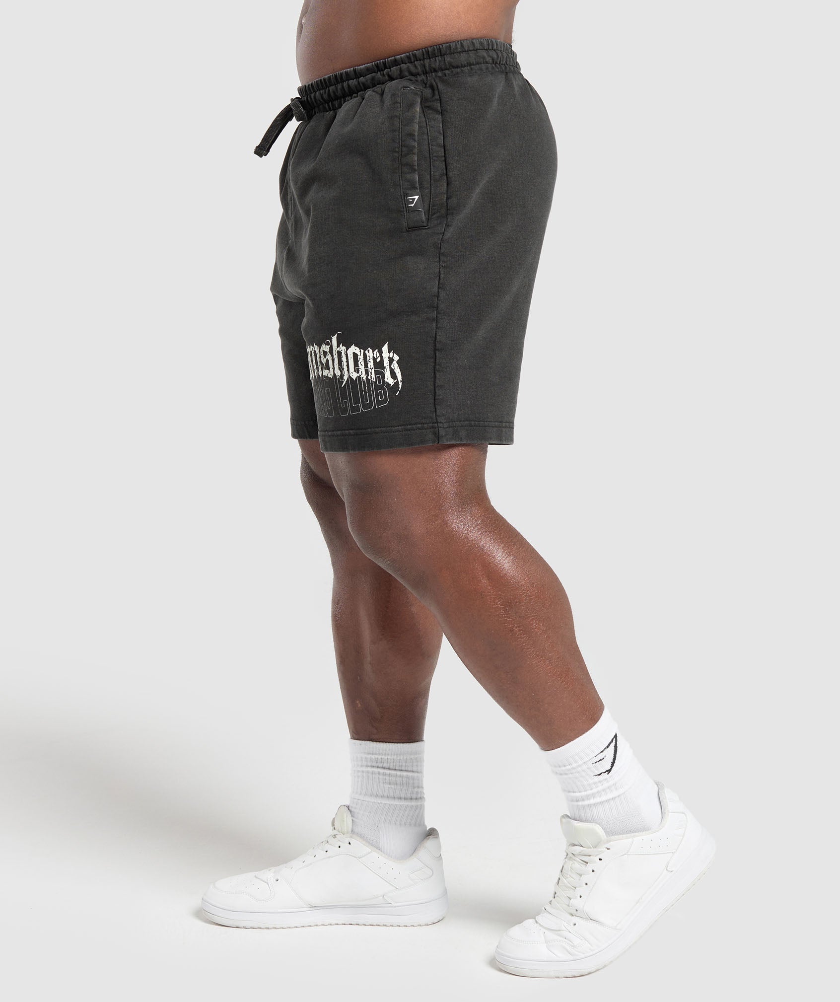 Distressed Graphic 7" Shorts Black Acid Wash - immagine 3