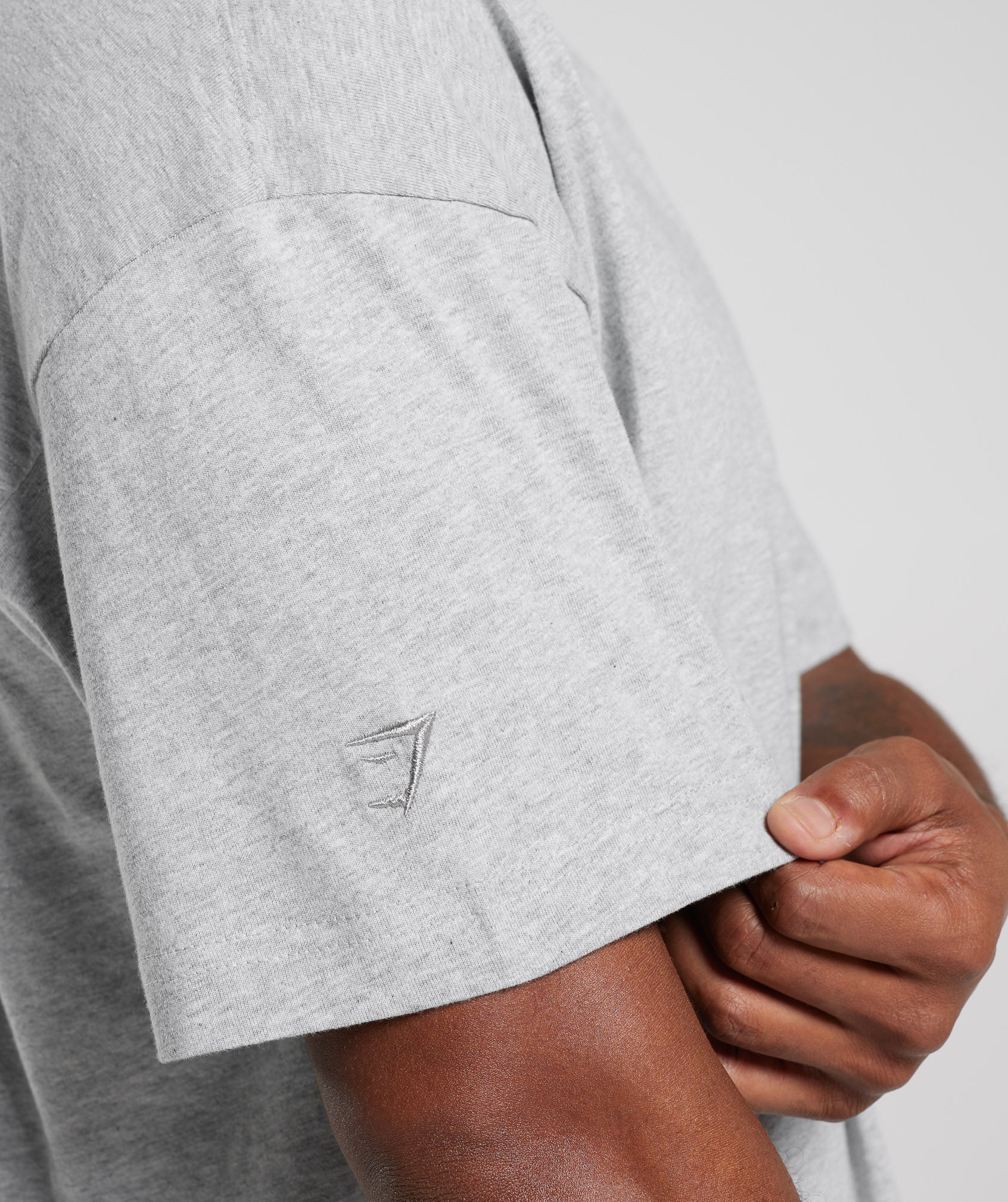 Rest Day Essentials T-Shirt Light Grey Core Marl - Image 4