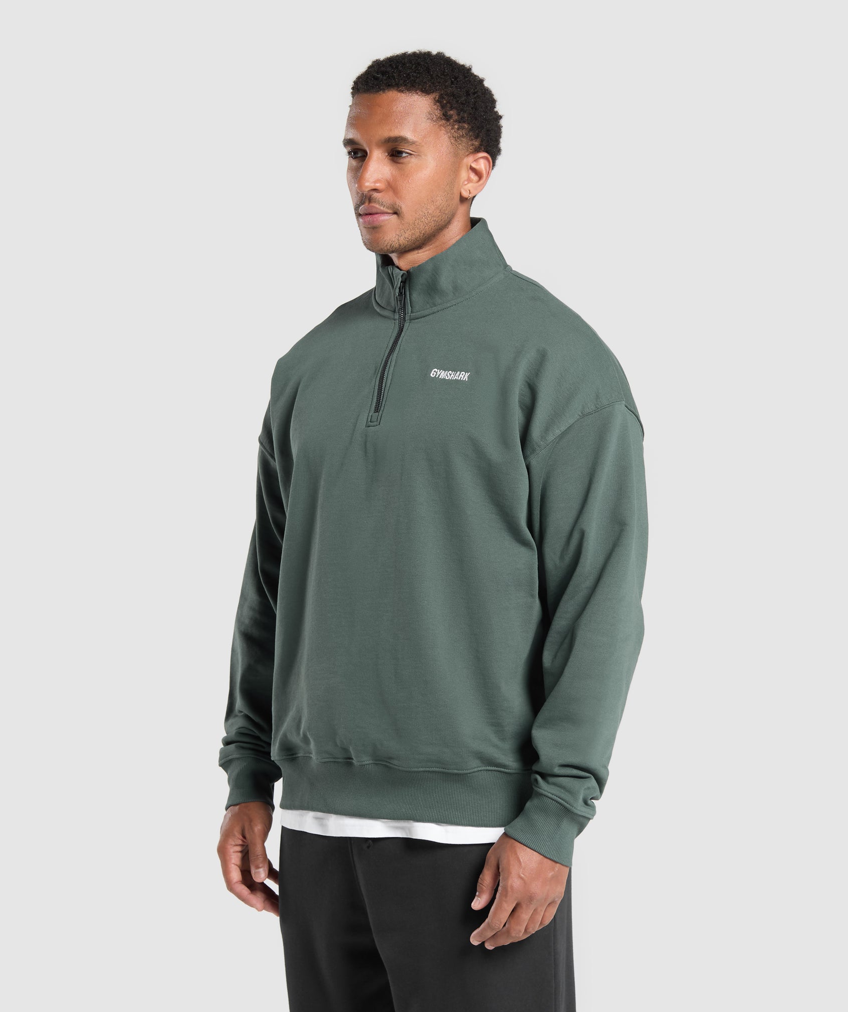 Rest Day Sweats 1/4 Zip Slate Teal - Image 3