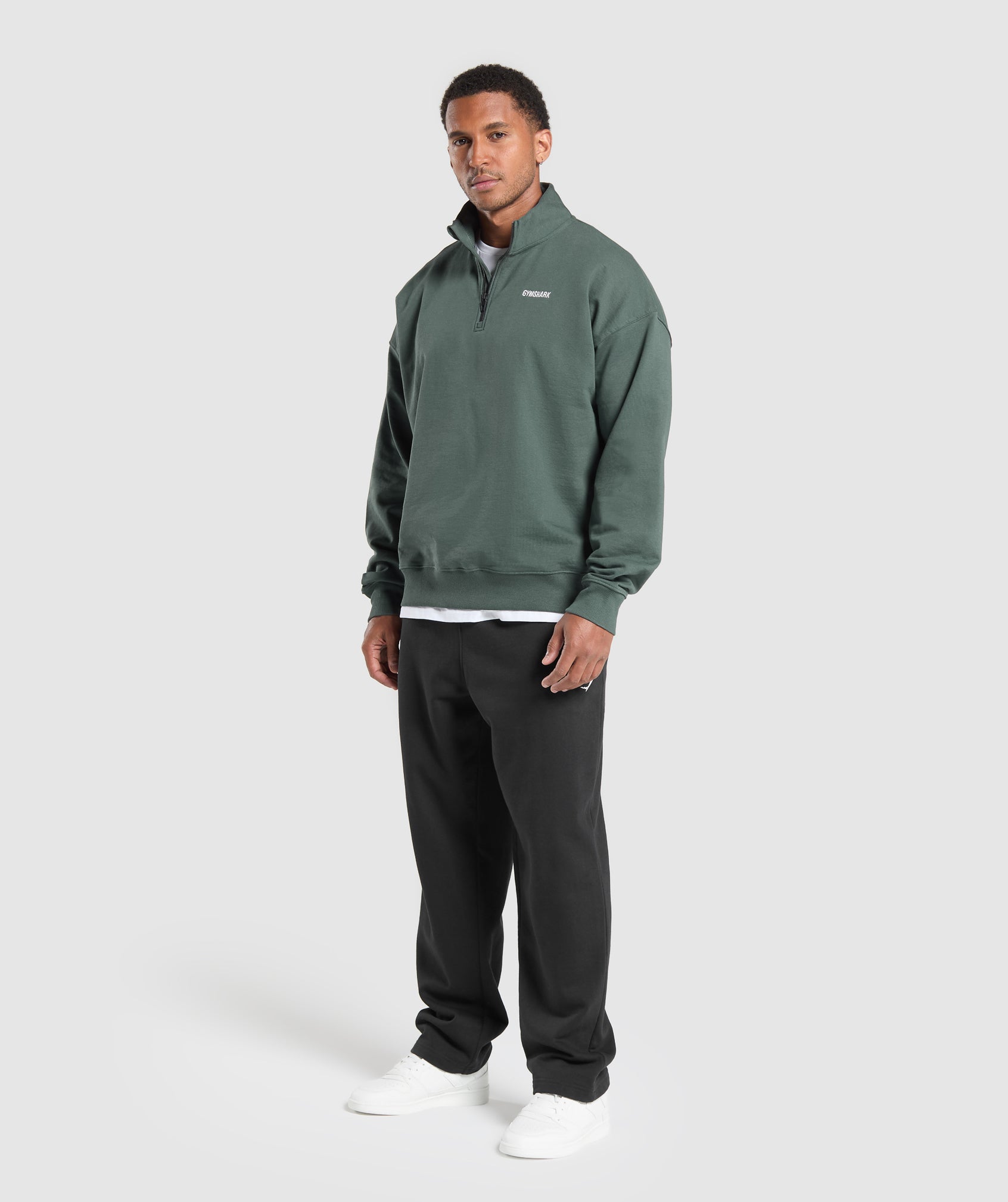 Rest Day Sweats 1/4 Zip Slate Teal - Image 4