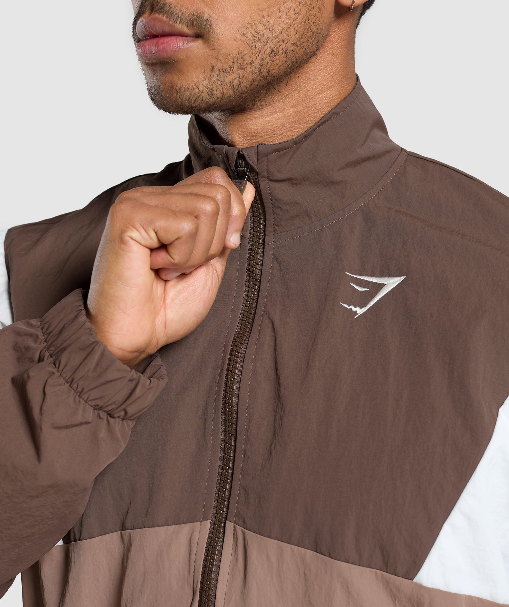 Retro Track Jacket Walnut Brown/Mocha Mauve/Soft White - Image 7