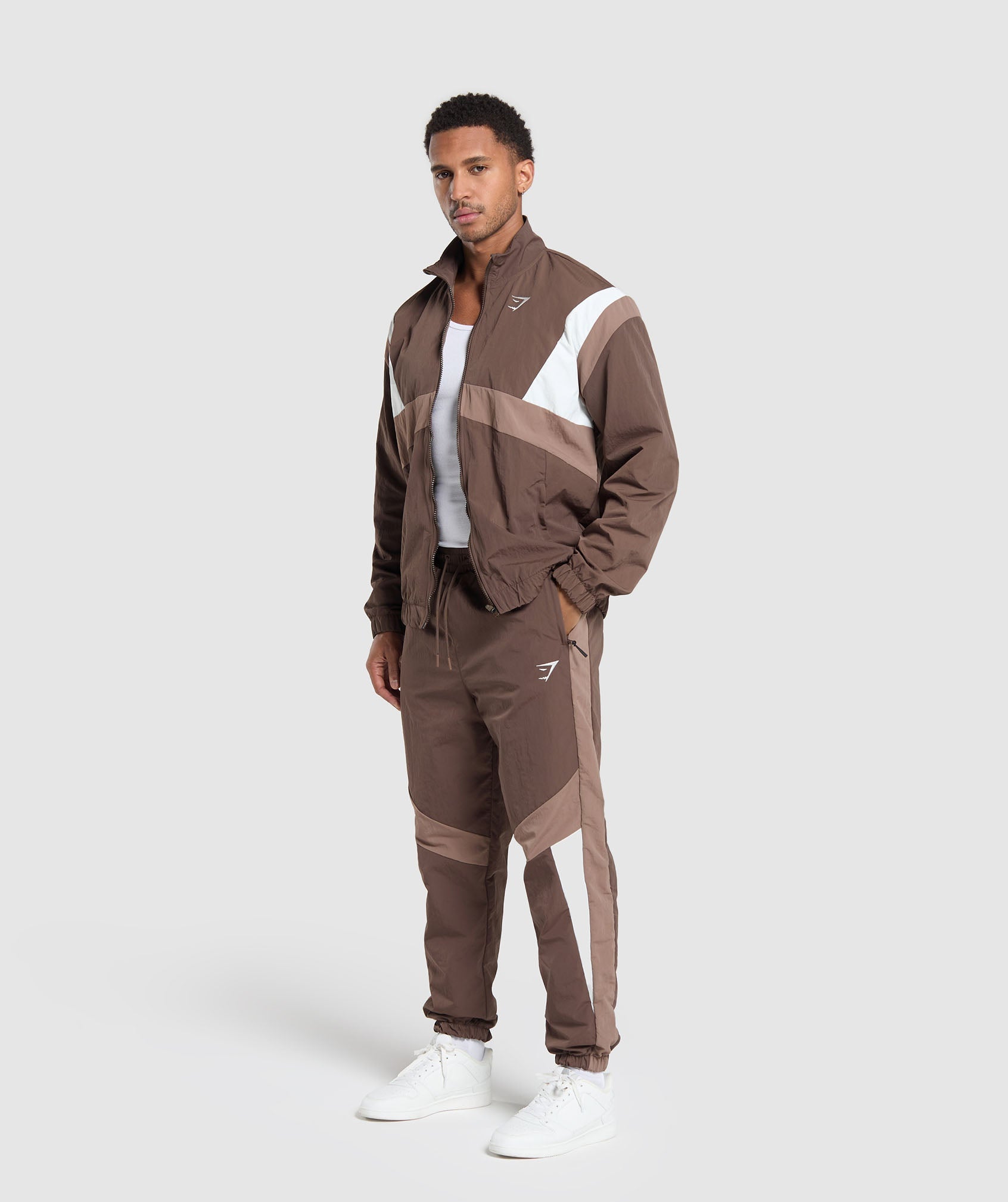 Retro Track Jacket Walnut Brown/Mocha Mauve/Soft White - Image 4