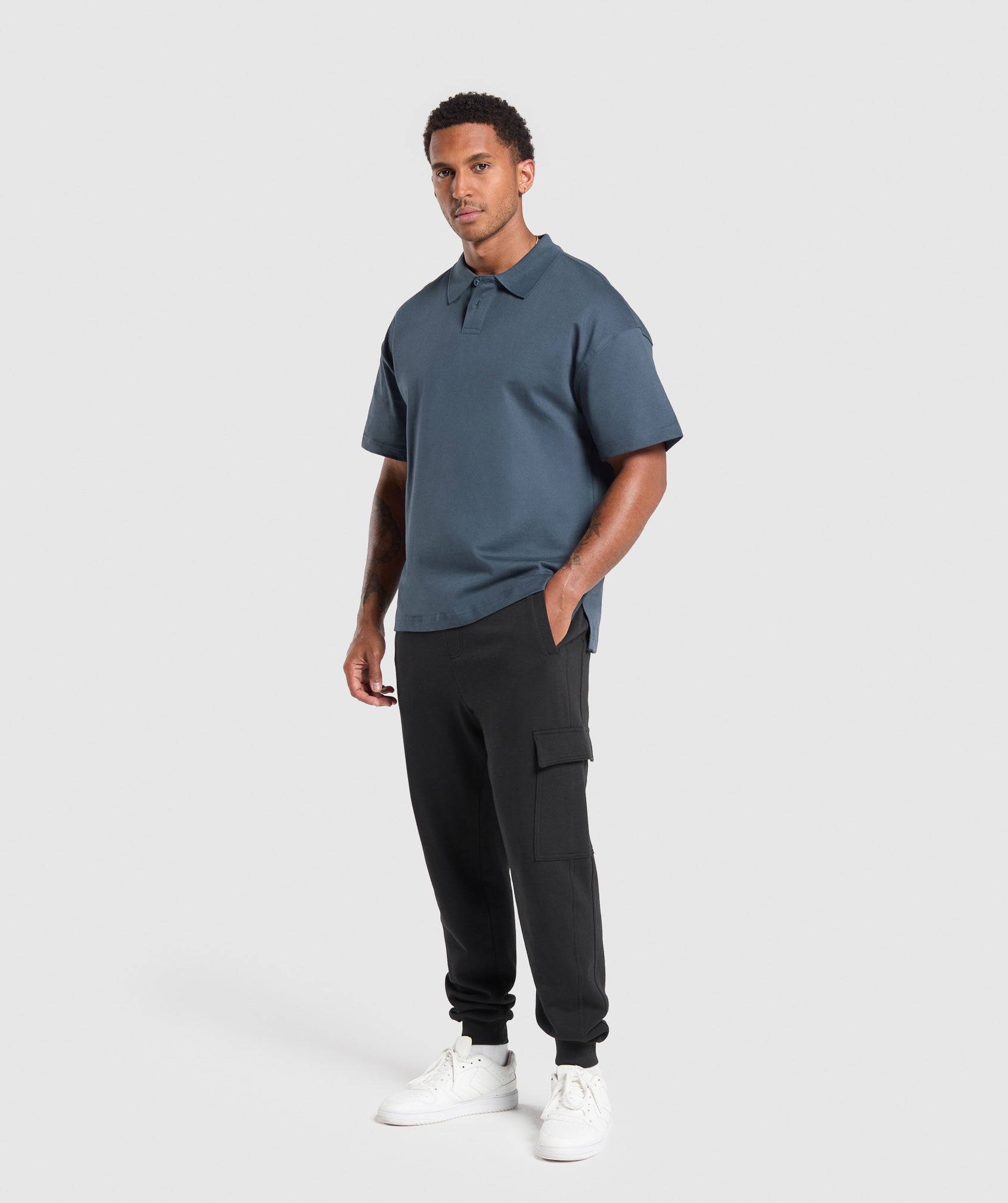 Short Sleeve Polo Cargo Blue - immagine 4