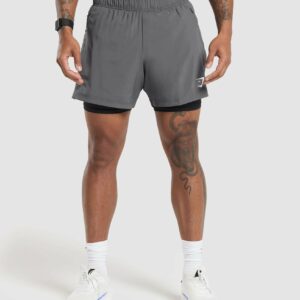 Sport 5" 2 In 1 Shorts Silhouette Grey/Black