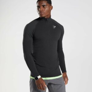 Vital Seamless 1/4 Zip Black/Silhouette Grey