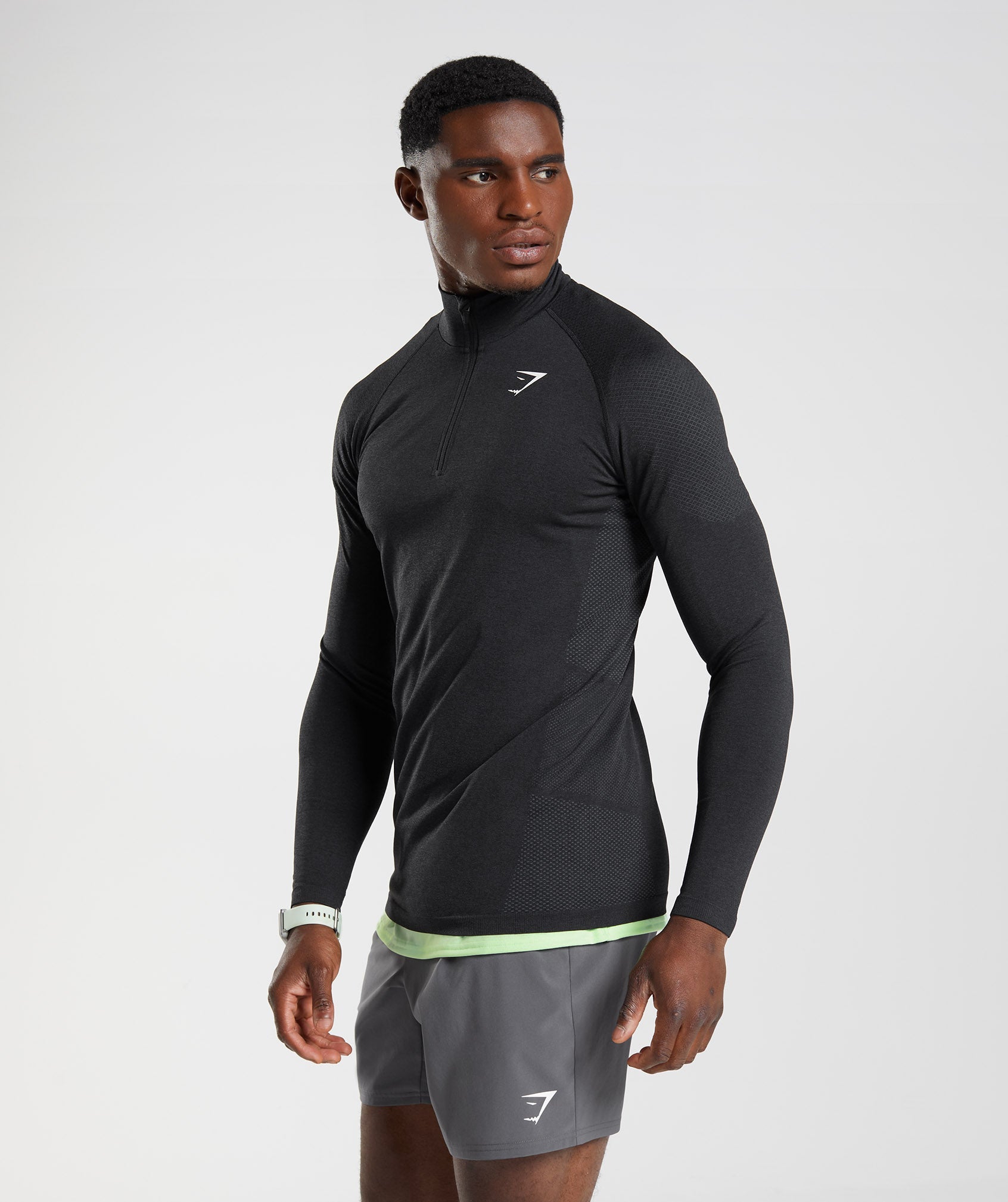 Vital Seamless 1/4 Zip Black/Silhouette Grey - immagine 3