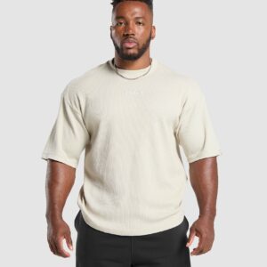 Waffle Oversized T-Shirt Pebble Grey